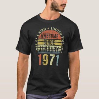 Camiseta Incrível Desde Janeiro De 1971 52 Anos 52 Anos