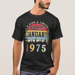 Camiseta Incrível Desde Janeiro De 1975 Vintage Retro Birth