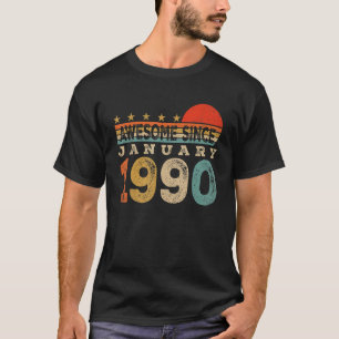 Camiseta Incrível Desde Janeiro De 1990 33º Aniversário 33