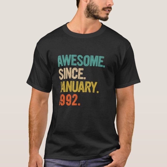 Camiseta Incrível Desde Janeiro De 1992 31 Anos 31 Anos (Frente)