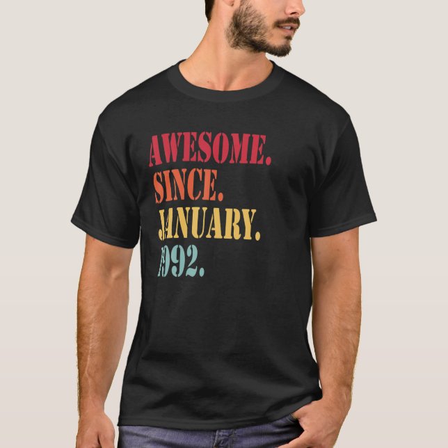 Camiseta Incrível Desde Janeiro De 1992 Para 30 Anos - 30 (Frente)