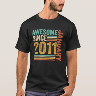 Camiseta Incrível Desde Janeiro De 2011, Aniversário De 12,