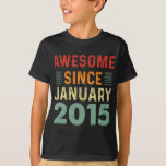 Camiseta Incrível Desde Janeiro De 2015 Vintage Birthday<br><div class="desc">Incrível desde janeiro de 2015 nascer,  aniversário de Vintage em janeiro,  incrível desde janeiro de 2015,  aniversário de 6 anos,  camisa de aniversário,  aniversário de 6 anos,  aniversário de 6 anos,  incrível desde,  vintage,  incrível desde 2015,  vintage 2015,  nascer em 2015</div>