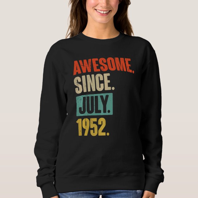 Camiseta Incrível Desde Julho De 1952, 70 Anos, 70, Anivers (Frente)