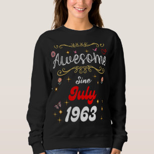 Camiseta Incrível Desde Julho De 1963 Flores De Aniversário