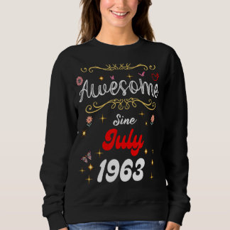 Camiseta Incrível Desde Julho De 1963 Flores De Aniversário