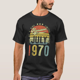 Camiseta Incrível Desde Julho De 1970 Vintage 52º Aniversár