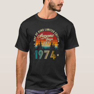 Camiseta Incrível Desde Julho De 1974 48º Aniversário 48 An