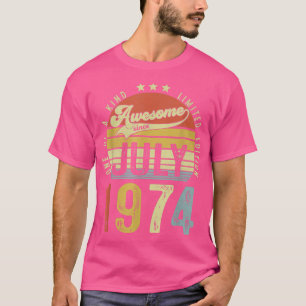 Camiseta Incrível desde julho de 1974 Vintage 48º aniversár