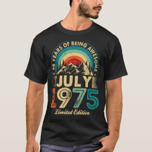 Camiseta Incrível desde julho de 1975 Vintage 48º aniversár