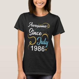 Camiseta Incrível Desde Julho De 1986 Feliz Aniversário 37 