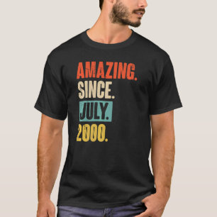 Camiseta Incrível desde julho de 2000 22 anos 22 anos