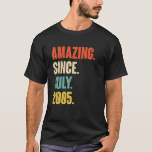 Camiseta Incrível Desde julho de 2005, 17 anos, Presente 17