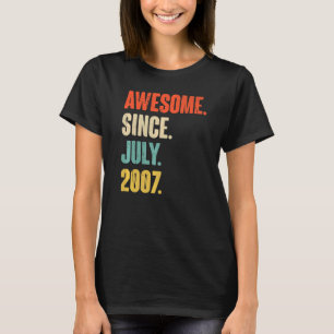 Camiseta Incrível Desde Julho De 2007, Nascimento De 15 De