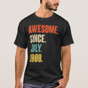 Camiseta Incrível Desde julho de 2008, 14 anos, 14 de prese