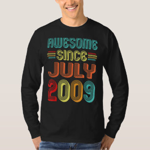 Camiseta Incrível Desde Julho De 2009 Vintage, 13 De 13 Ano