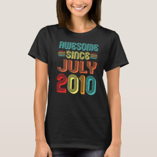 Camiseta Incrível Desde Julho De 2010 Vintage, 12 De 12 Ano