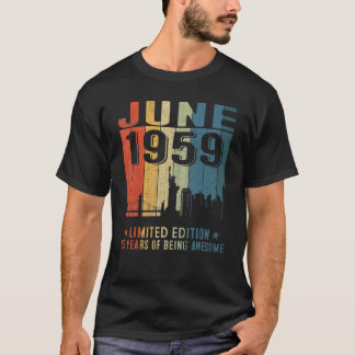 Camiseta Incrível Desde junho de 1959 63rd Birthday Vintage