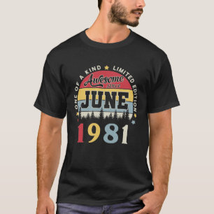Camiseta Incrível desde junho de 1981 Vintage Retro Birthda