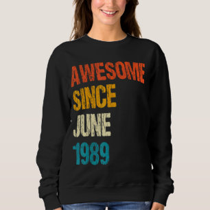 Camiseta Incrível Desde junho de 1989 33º aniversário de 33