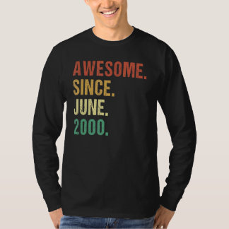 Camiseta Incrível Desde Junho De 2000 22º Aniversário 22 An