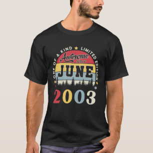 Camiseta Incrível desde junho de 2003 Vintage Retro Birthda
