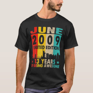 Camiseta Incrível Desde Junho De 2009 13 Birthday Vintage R