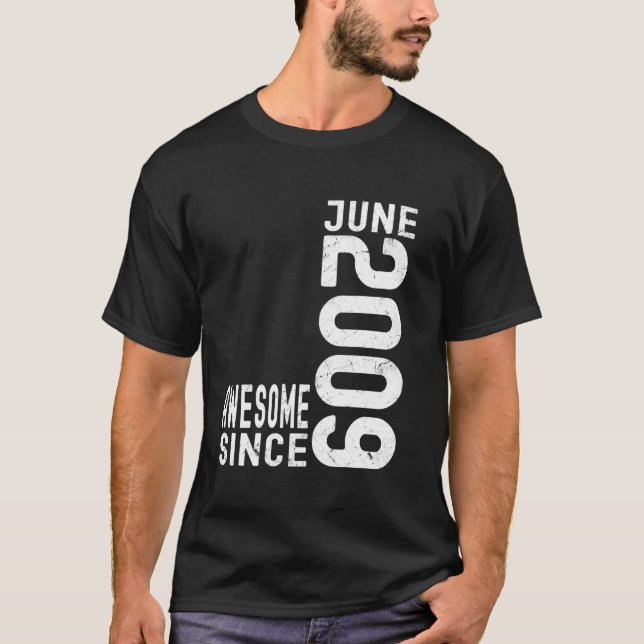 Camiseta Incrível Desde Junho De 2009, Nascer Em 2009 Junho (Frente)