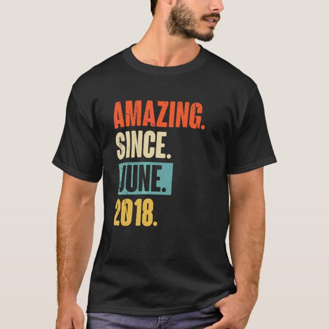 Camiseta Incrível desde junho de 2018, 4 anos, 4 anos, aniv (Frente)