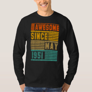 Camiseta Incrível desde maio de 1951 Vintage 71º Homens e M