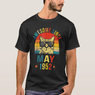 Camiseta Incrível Desde Maio De 1952, 70 Birthday Cat