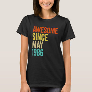 Camiseta Incrível Desde Maio De 1986 Vintage 36º Homens E M
