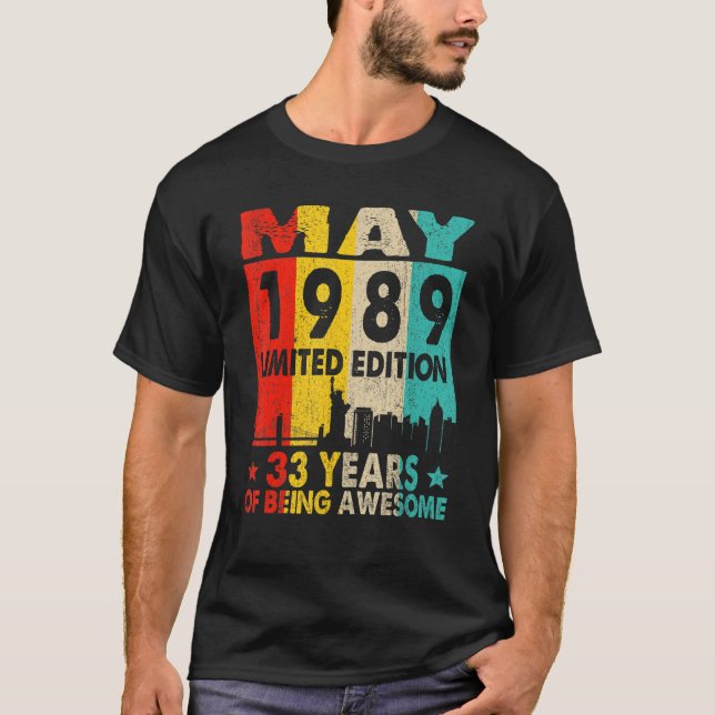 Camiseta Incrível desde maio de 1989 33º Aniversário do Ret (Frente)