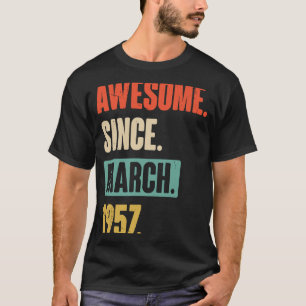 Camiseta Incrível desde março de 1957 Aniversário 66º Decor