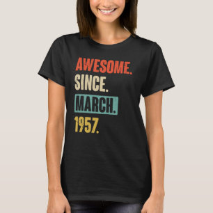 Camiseta Incrível desde março de 1957 Aniversário 66º Decor