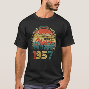 Camiseta Incrível desde março de 1957 Vintage 65º aniversár
