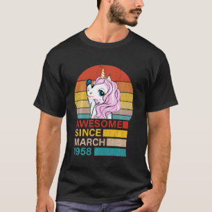 Camiseta Incrível Desde Março De 1958 Unicórn, Nasciment