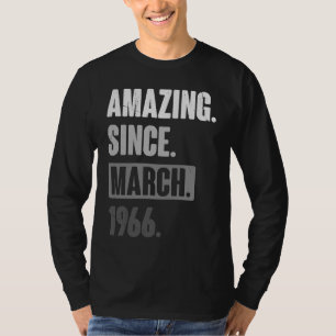Camiseta Incrível desde março de 1966 Aniversário 57ª Decor