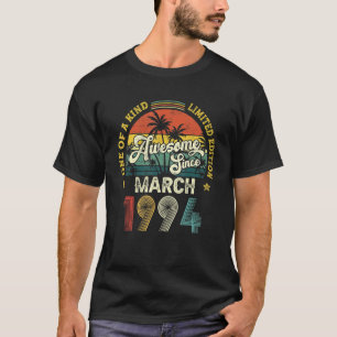 Camiseta Incrível Desde Março De 1994 Vintage 28th Birthday