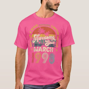 Camiseta Incrível Desde Março De 1998 Vintage 24º Aniversár