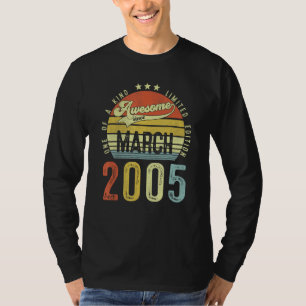 Camiseta Incrível Desde Março De 2005 Vintage 17º Aniversár