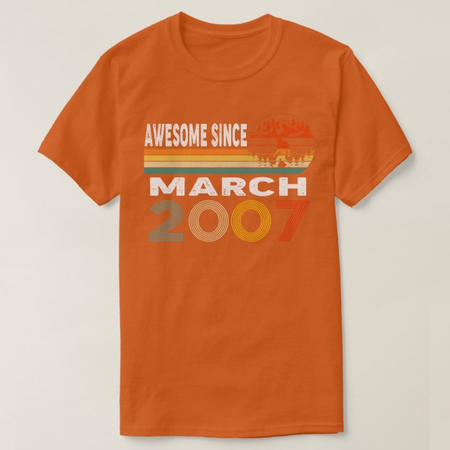Camiseta Incrível Desde Março De 2007 (Frente do Design)