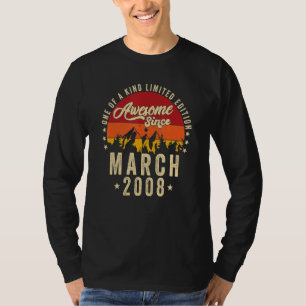 Camiseta Incrível Desde Março De 2008 Vintage 14 Birthday