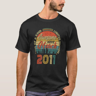 Camiseta Incrível Desde Março De 2011 11 Vintage Aniversári