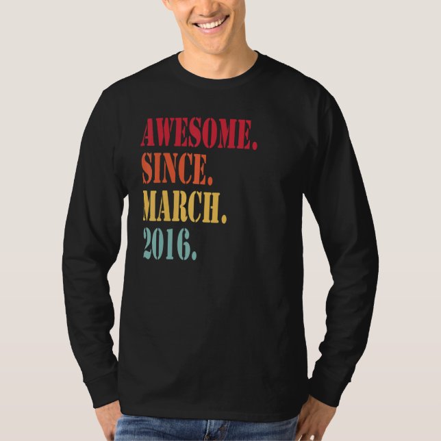 Camiseta Incrível Desde Março De 2016 Para O Nascimento De  (Frente)