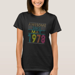 Camiseta Incrível Desde O Nascer De Maio Em 1978 Vintage 44