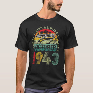 Camiseta Incrível Desde Outubro De 1943, Aniversário De 80 