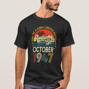 Camiseta Incrível Desde Outubro De 1947 75 Anos 75 Anos Nas
