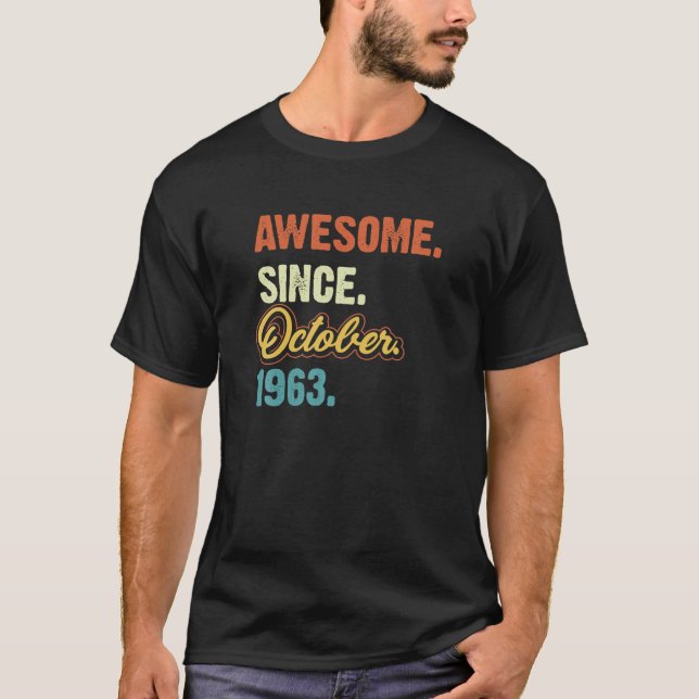 Camiseta Incrível Desde Outubro De 1963 58º Dia De Retro 58 (Frente)