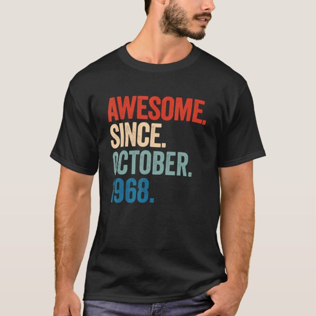 Camiseta Incrível desde outubro de 1968 54º aniversário 54  (Frente)